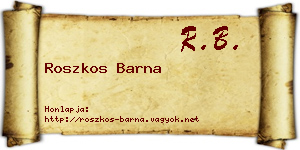 Roszkos Barna névjegykártya