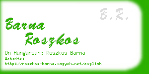 barna roszkos business card